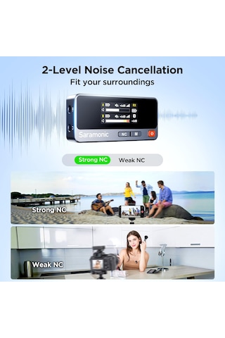 Saramonic Air Kablosuz Yaka Mikrofonu, Usb-c, 48khz/24bit, 90db Snr,Apple Uyumlu iPhone15/16 Serisi İçin Mikrofonlu Cep Telefonu, Şarj Kutusu Ve Uygulama Kontrolü İle, 300 M Menzil, Vlog İçin Mini Klipsli Mikrofon
