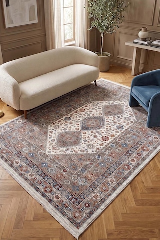 Hoom Rugs Otantik 2602 Renkli Vintage Desenli Salon Halısı Çok Renkli