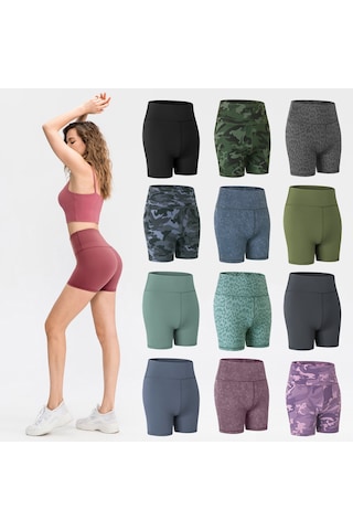 Gajeena Kadın Spor Şortu - Yüksek Bel, Nefes Alabilir, Esnek Ve Ter Emici, Koşu & Fitness İçin Ordu Yeşili