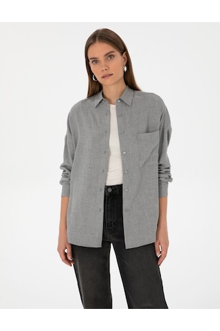 Pierre Cardin Kadın Gömlek Desenli 50313653-vr024 Gri