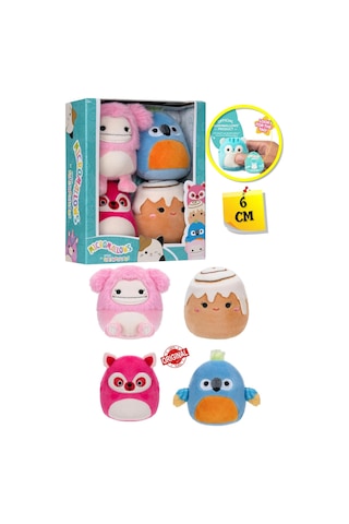 Micromallows Squishmallows Mini Yumuşak Peluş Oyuncak 4 Lü Figür Seti - 6 Cm - Model - 2 Çok Renkli
