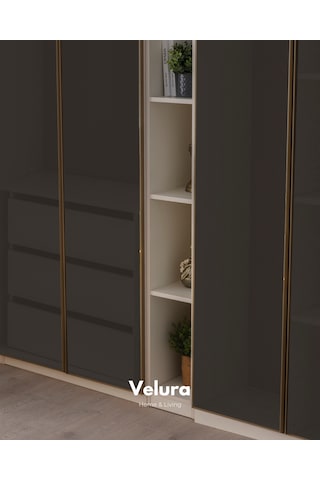 Flora 8 Kapaklı Köşe Dolap & Gardırop Ekru