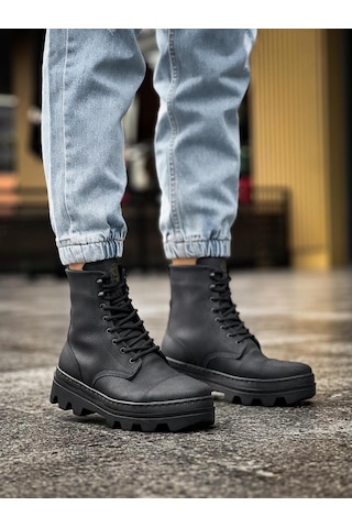 Knack Yüksek Taban Ayakkabı B-023 Siyah Siyah Taban Siyah Siyah Taban