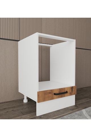Napoli Alt Dolap Ayaklı Çekmece Modül Dolap 60 Cm Ceviz - Beyaz