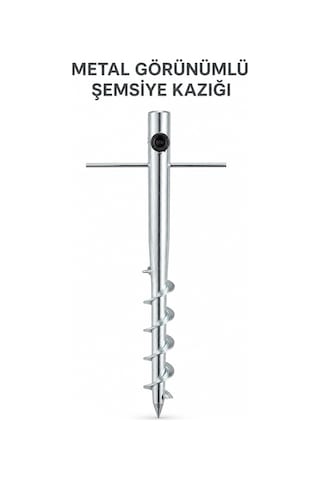 Metal Görünümlü Şemsiye Kazığı 46 Cm / 30 Mm Çap Gümüş