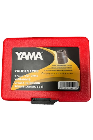 Yama Crmo Yıpranmış Cıvata Ve Somun Sökme Lokma Seti 1/2" 9 Parça