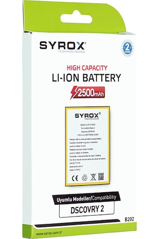 Syrox General Mobile Discovery 2 Batarya 2500 Mah  B202
