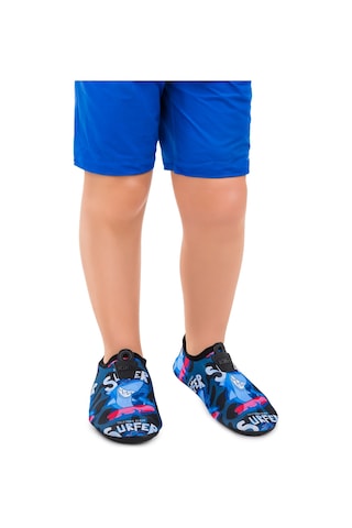 Kiko Kids Surfer Havuz Plaj Erkek Çocuk Deniz Ayakkabısı 7561 Siyah Siyah