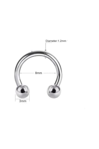 8 Mm Düz Çelik Tragus Helix Piercing Rook Daith Gold Renk Ucu Top Renkli