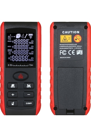 Pazly Portatif Lazerli Mesafe Ölçer - 70m Menzil, Alan Ve Hacim Hesaplama - Yüksek Hassasiyetli, Kullanıcı Dostu Tasarım