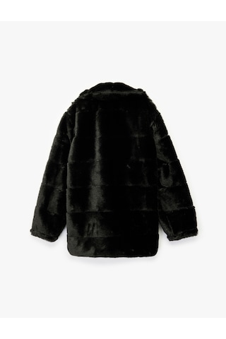 Koton Uzun Kollu Cep Detaylı Bebe Yaka Suni Kürk Kaban Siyah 6wkg20042aw Siyah