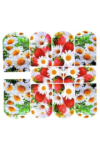 Tırnak Sticker Papatya Çiçek Süsleme Dövmesi Çoklu Etiket 8x7cm