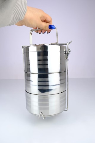 Digithome 3 Lü Çelik Hazneli Yemek Taşıma Saklama Ve Sefer Tası İş Ofis Okul İçin Gri - Yk1091 C320.025