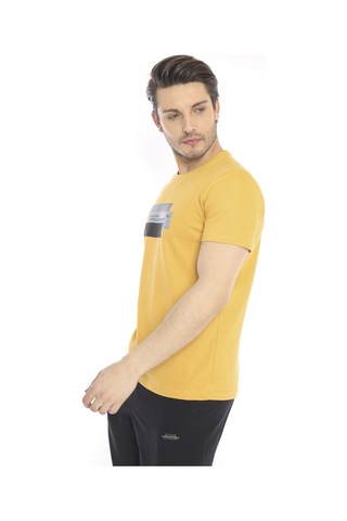 Escetic Erkek Spor Hardal Bisiklet Yaka Slim Fit T-Shirt-3356