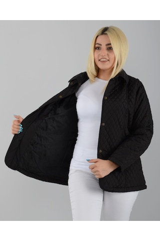 Vetre Mevsimlik Astarlı Kapitone Mont Siyah Büyük Beden 1030 Siyah