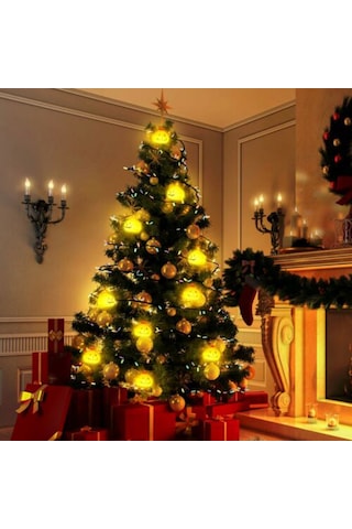 Shineyee 10'lu Portakal Renkli Balkabağı Led Işık Zinciri - Sıcak Beyaz Işık, 1.5m Uzunluk, Aa Pil İle Çalışır Piller Dahil Değil