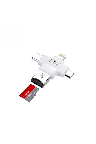 4419 Lightning Type C 3.1 Micro Usb Tf Kart Okuyucu Apple Uyumlu iPhone Otg Çe