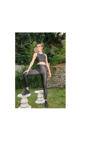 Markahit Superstacy Kadın Leopar Desenli Spor Bra Ss3737 Siyah