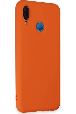Newface Huawei P20 Lite Kılıf Nano İçi Kadife Silikon Glblseme - 33 - Turuncu