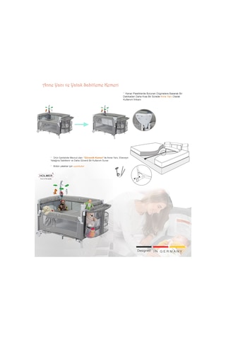 Holmer Maxi Comfort Coolstyle Anne Yanı Deluxe Kumaş Premium Dönenceli Oyun Parkı Bej