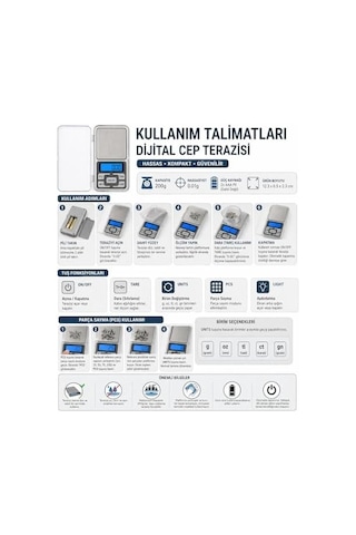 Dijital Hassas Cep Terazisi 0.01g Hassasiyet 200g Kapasiteli Mini Kuyumcu Terazisi Gram Altın Tartı Baharat Tartı Laboratuvar Terazisi Lcd Ekranlı Taşınabilir Hassas Tartı Pcs Tare Fonksiyonlu Prof Açık Bej