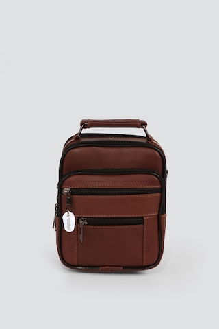 Westbag Erkek Çelik Kasalı Hakiki Deri El Ve Omuz Çantası Ayarlanabilir Askılı Küçük Boy Koyu Taba