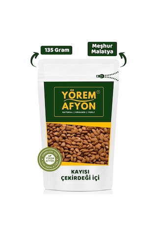 Yörem Afyon Meşhur Malatya Yöresinden Yerli Mahsul Çıtır Çıtır Kayısı Çekirdeği İçi Prunus Armeniaca 135gr. 135 G