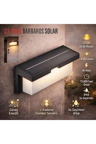 40w Barbados Modern Led Aplik Solar-3200k Günışığı
