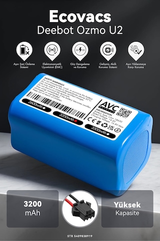 Ecovacs Deebot Ozmo U2 3200mah Robot Süpürge Bataryası D.k