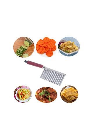 Patates Dalgalanma Bıçak Buruşuk Kesici Dalgalı Chopper Gümüş Gümüş