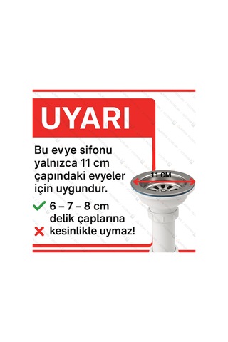 S Tekli Çöpmak Sifonu Çamaşır Çıkışlı Yandan Taşmalı 11 Cm Çap Koku Önleyici Ø32