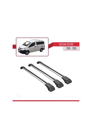 Nissan Nv200 2010-2019 Arası İle Uyumlu Ace-1 Ara Atkı Tavan Barı Gri 3 Adet Bar