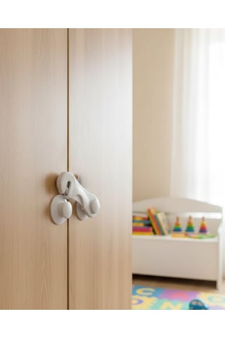 Northcity Çocuk Güvenliği Dolap Kilidi 4 Adet Yapışkanlı Pratik Ev İçi Koruma - Ebeveyn Çözümü