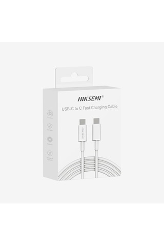 Hıksemı Hs-hub-cbc2c Usb-c To Usb-c Hızlı Şarj Ve Veri Kablosu 60w, 1m - Beyaz