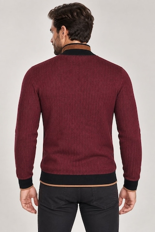 9039 Dewberry Erkek Sweatshırt-desenli Bordo-2