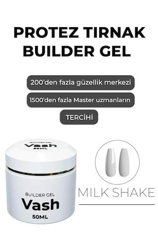 Vash Protez Tırnak Jeli Milky White 50 Ml Uv/led Protez Tırnak Jeli - Beyaz