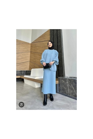 Bomii Triko 2 Li Takım Kazak Etek Mavi - 938331387 Mavi
