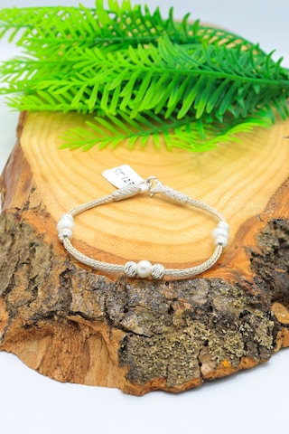 İnci Taşlı El işi 1000 Ayar Kadın Gümüş Bileklik 201021240