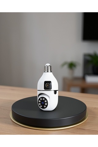 Wifi Ampul Kamera 1080p Hareket Sensörlü Gece Görüşlü Uzaktan Erişimli