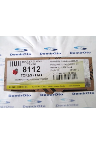 46749624 Buji Kablosu Takım 1,2 Doblo-Palio-Punto UNUVAR