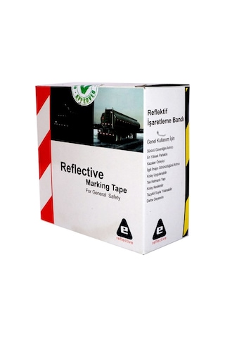 Kırmızı - Beyaz Reflektif Bant, Reflektif Şerit 10 Cm X 10 M (534231450)