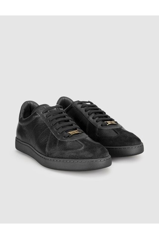 Cabani Hakiki Dana Deri Siyah Süet Erkek Sneaker Ayakkabı