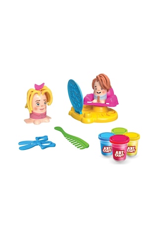 Oyuncak Dino Dişçi Oyun Hamuru Set Kuaför Hamur Set 2in1