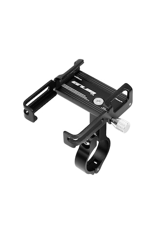 Lemestar Siyah Tam Alüminyum Dayanıklı Telefon Tutucu, Silikon Kayışlı Ve Tabanlı, Bisiklet/motosiklet Çubuklarına Uyumlu, 55-100mm Telefonlar İçin