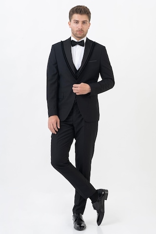 White Stone Guadalajara D114 Slim Fit Damatlık Takım Elbise Siyah - 60 Siyah