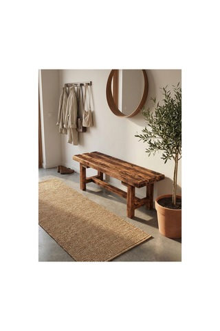 Vintage Masif Ahşap Bank,tabure,çok Amaçlı Oturma Alanı,100x30x43 Cm Kahverengi Kahverengi