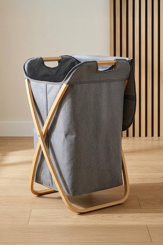 Bambu Çapraz Ayaklı Banyo Kirli Çamaşır Sepeti Banyo Düzenleyici Sepet Çok Renkli