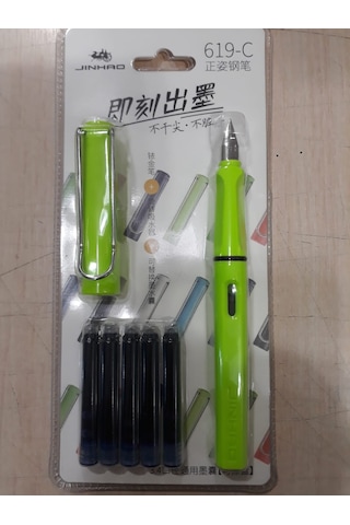 Jinhao Dolma Kalem Opak Ef 0,38 Uç+5 Kartuş - Renk Seçenekli- Opak Elma Yeşili