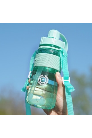 1L 2L 1.5 Litre Spor Plastik Su Içme Şişesi Için 1000Ml Bpa Ücretsiz Spor Içme Suyu Şişesi Saman Kayış-1000Ml Yeşil