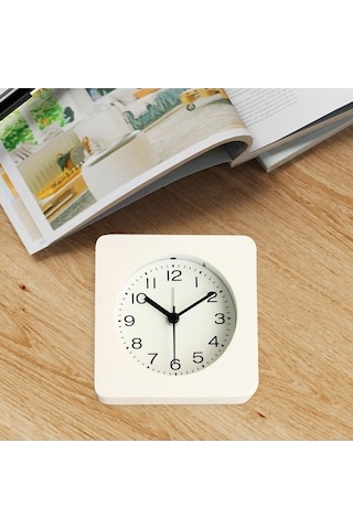 Trendooze Yatak Suntek Sessiz Saati, Saat Masa İçin Çocuk Çalar Beyaz Basit & - Tb